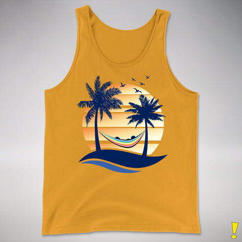 Queer Pride Hammock Summer Beach Sunset Premium Tank Top